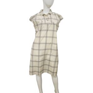 Boston Design Studio Silk Blend Plaid Shift Dress 12